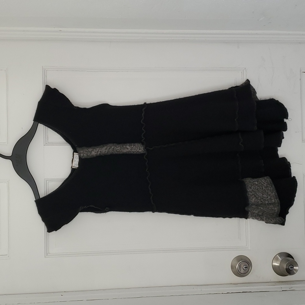 Handmade Sweater Dress Babydoll Goth Black Recycled Medium